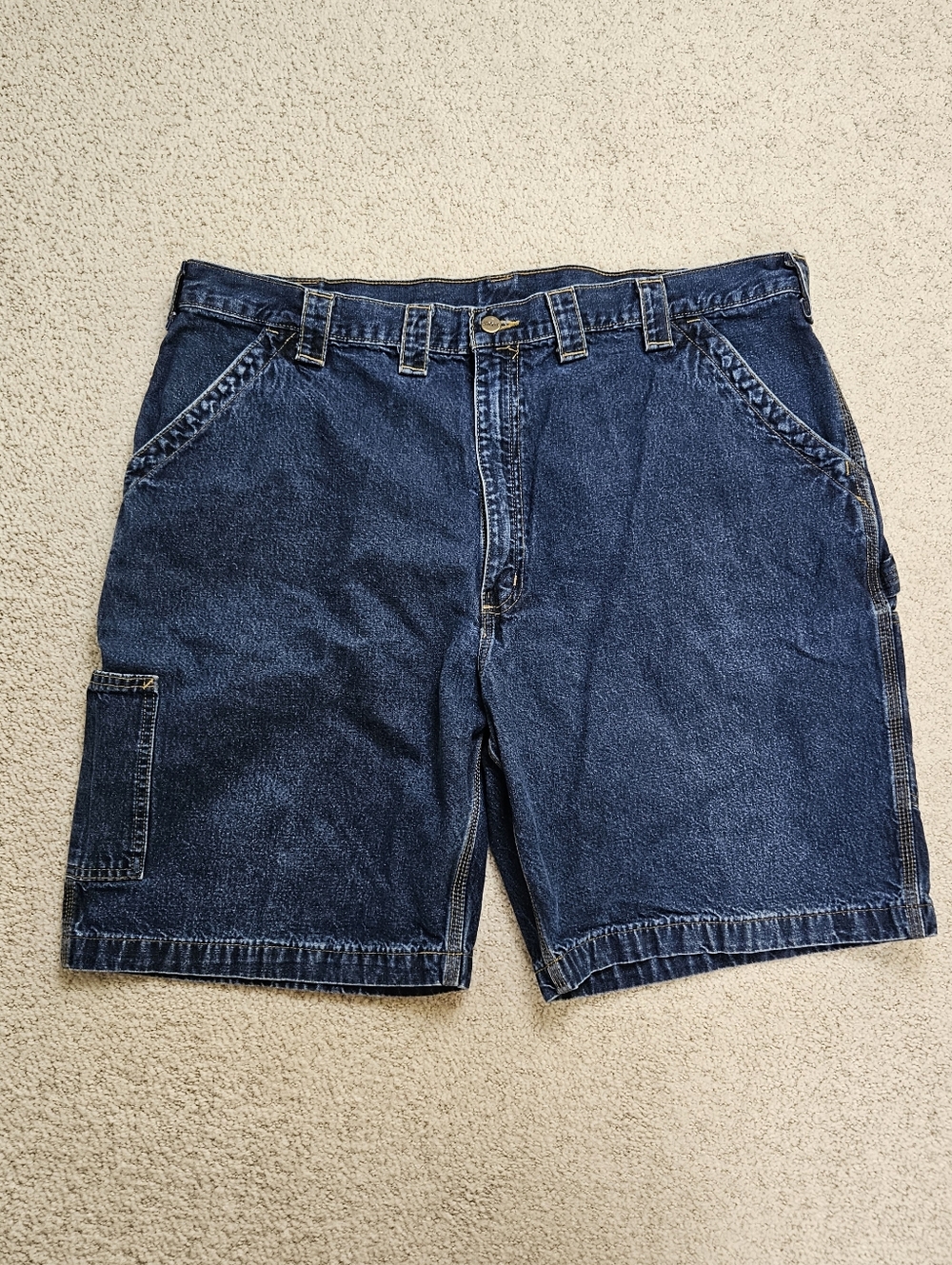 Vintage Carhartt Denim Shorts Carpenter Workwear Mens 44 Blue B153HDK Cotton